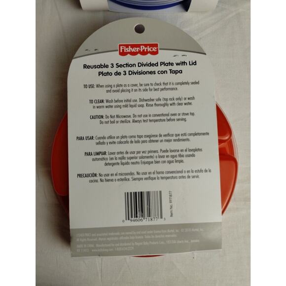 3 Fisher Price Reusable Three Section Divided Plates with 12 Forks Spoons - Picture 3 of 10